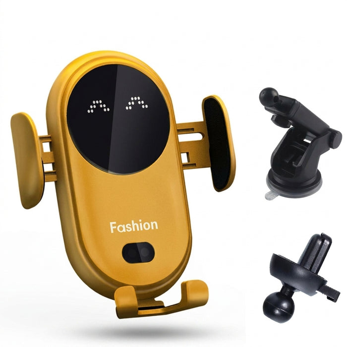 Car Wireless Charger & Phone Holder — Auto Infrared Clamps, 5–30W Fast Charge, 360° Rotate