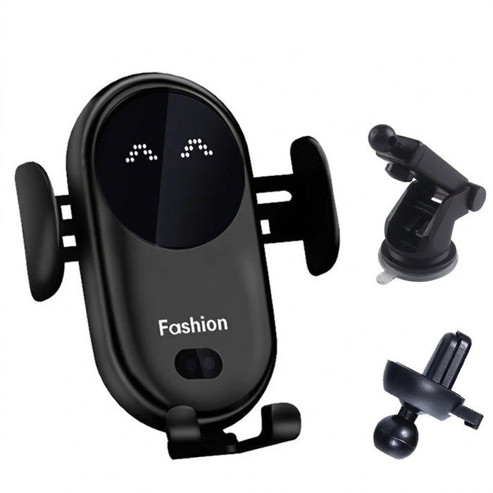 Car Wireless Charger & Phone Holder — Auto Infrared Clamps, 5–30W Fast Charge, 360° Rotate