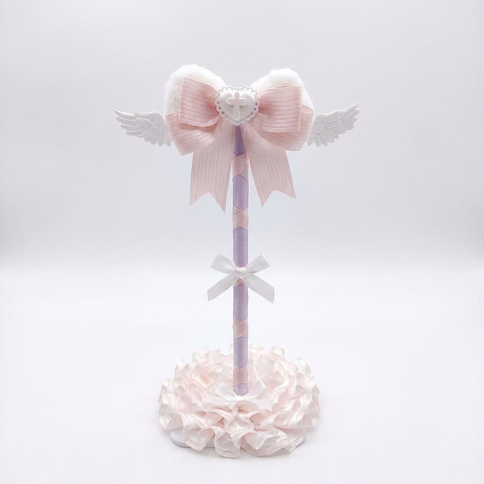 Pink Lace Angel Wings Headphone Stand — Kawaii Gaming Headset Holder