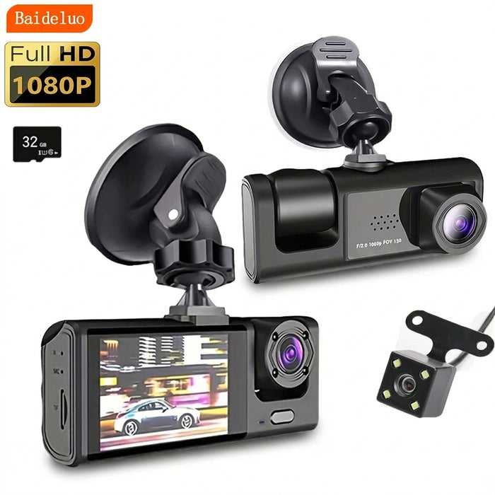 1080P Dual Camera Dash Cam — Front & Interior (2‑ or 3‑camera options)