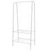 Double-Rail Standing Clothes Rack with Shoe Shelf – Metal Rail for Bedroom & Living Room