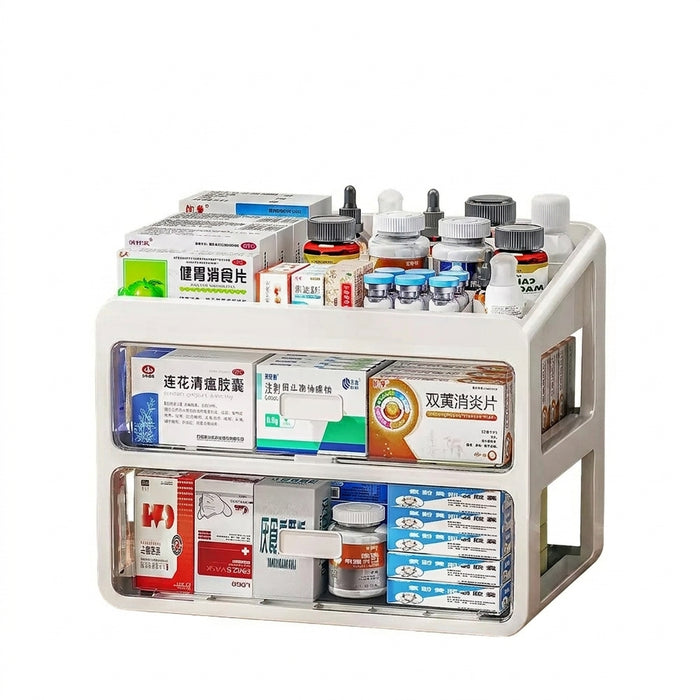 Large Capacity Medicine Organiser — Multi-layer Drawer Pill Storage (Plastic)