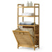 3/4-Tier Bamboo Laundry Hamper & Bathroom Rack with Pull-Out Shelves