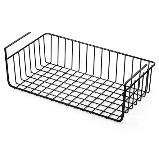 Large Capacity Hanging Under-Cabinet Metal Storage Basket – Single Tier, White or Black