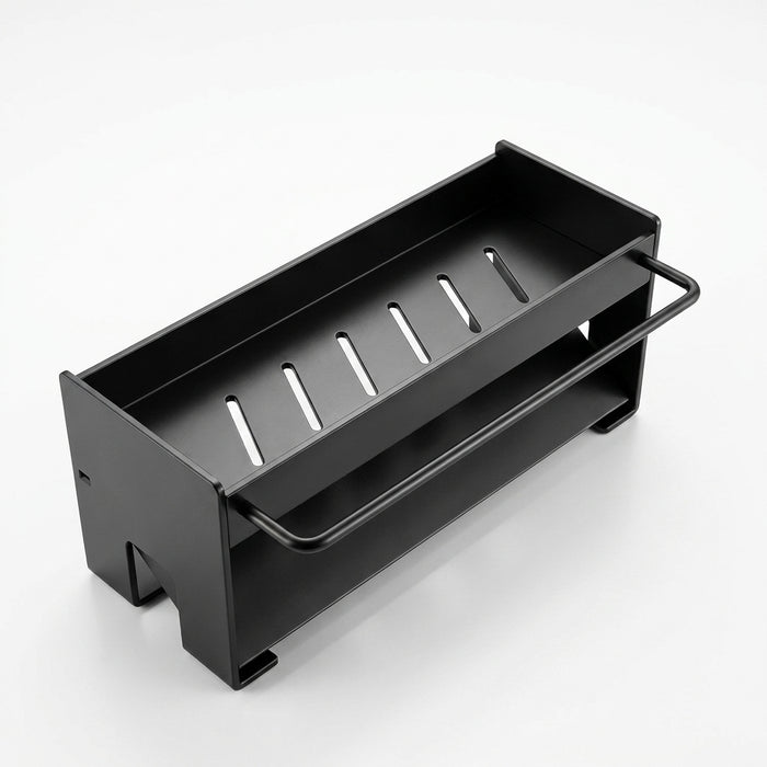 Non-Perforated Sink Storage Rack — Single-Tier Sponge & Rag Holder