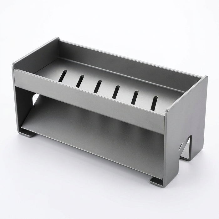 Non-Perforated Sink Storage Rack — Single-Tier Sponge & Rag Holder