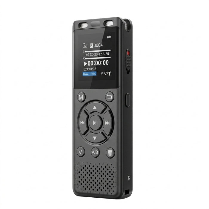 Large-screen USB-C Rechargeable Voice Recorder with Noise Reduction and TF Card Support