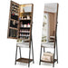 LED Jewellery Cabinet — Freestanding Lockable Armoire with Full-length Mirror & Large Storage