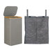 Foldable 2-Section Laundry Hamper with Lid — Bamboo Handles & Removable Bag