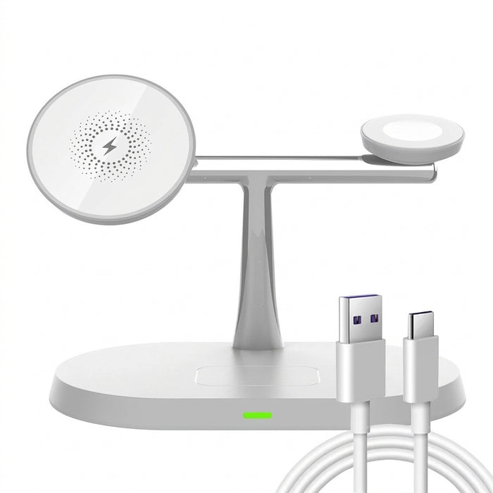 30W 3-in-1 Magnetic Wireless Charger Stand — Fast Charge for iPhone 12–17, Apple Watch (Series 2–8 & SE) & AirPods