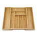 Expandable Cutlery Tray — Wooden or Black Plastic, 6–8 Compartments