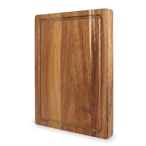 Beech & Walnut Wooden Cutting Board — Rectangle Chopping Block for Cheese & Meat