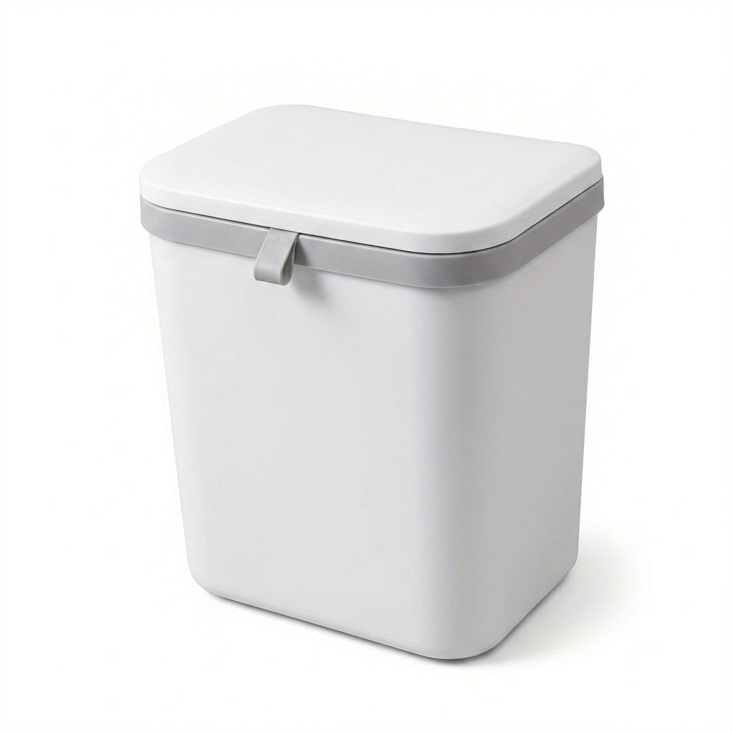Space-Saving Wall-Mounted Kitchen Bin — Durable Plastic, White or Yellow